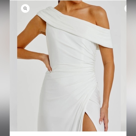 Mac Duggal 26517 Foldover Off-the-Shoulder Slit Gown - Picture 5 of 12